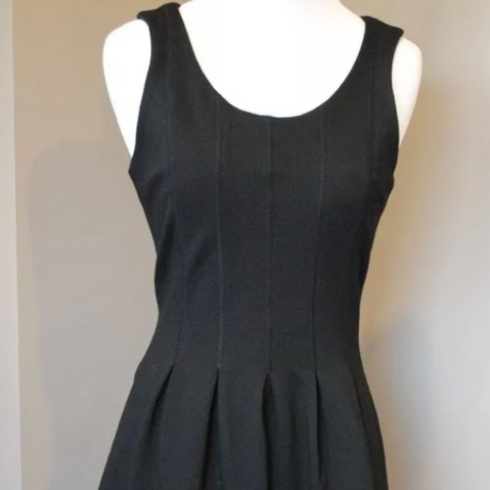 J Crew Pleated Flare Dress in BLACK Size 4 A5434 $128